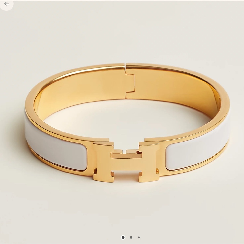 Authentic HERMES Clic H bracelet - white